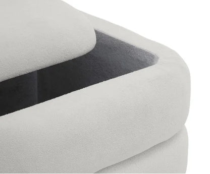 Puff Baú Bouclé Valle Natural Premium