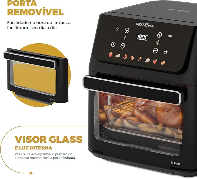 Air Fryer Oven Britânia 11L 8 Funções 1800W BAF11A – Mais Capacidade, Praticidade e Menos Óleo