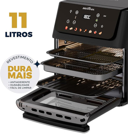 Air Fryer Oven Britânia 11L 8 Funções 1800W BAF11A – Mais Capacidade, Praticidade e Menos Óleo