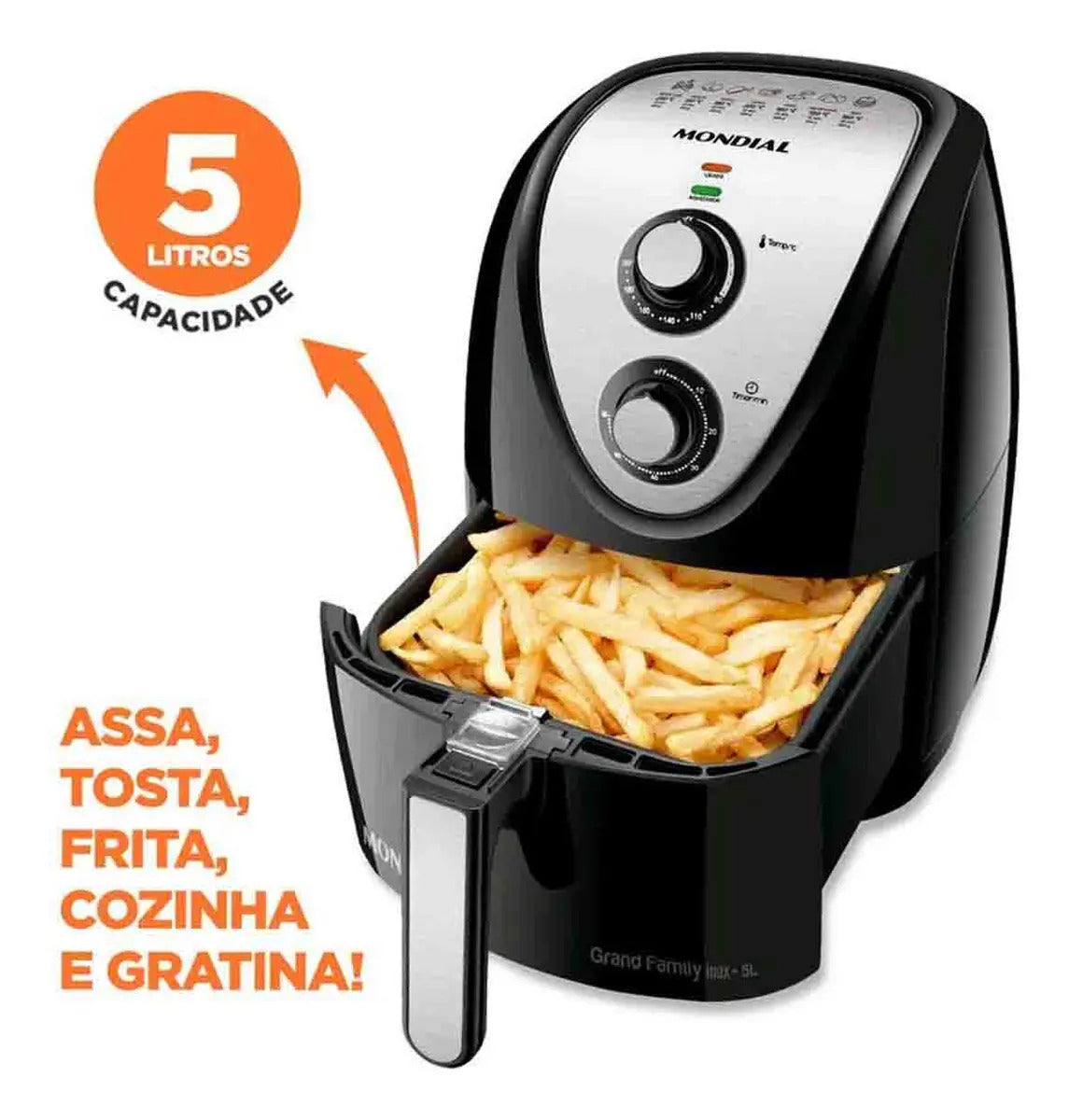 Fritadeira Sem Óleo Air Fryer 5L Mondial – Mais Capacidade, Praticidade e Refeições Mais Saudáveis