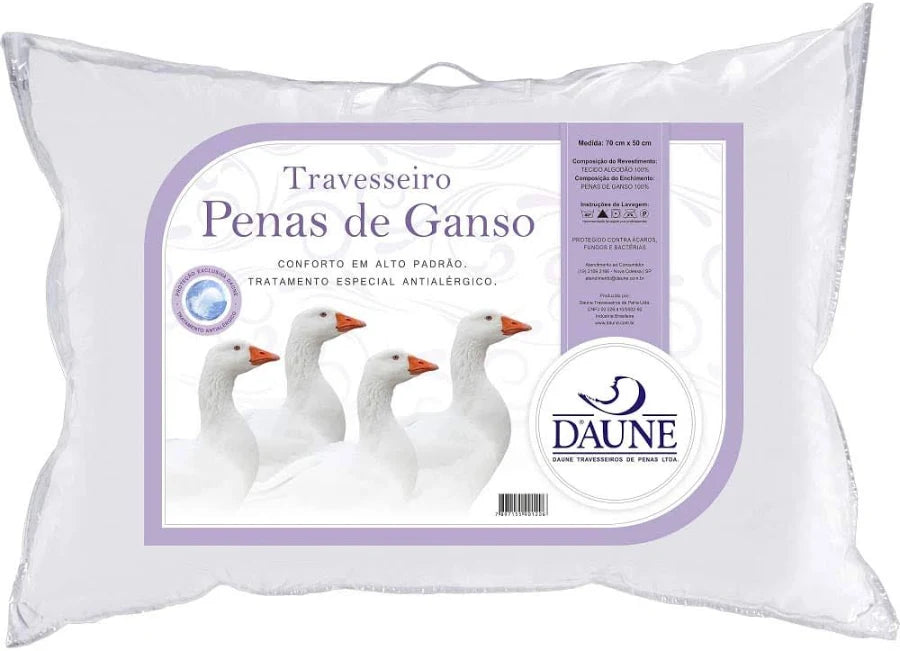 Travesseiro Premium Penas de Ganso Daune-Antialérgico
